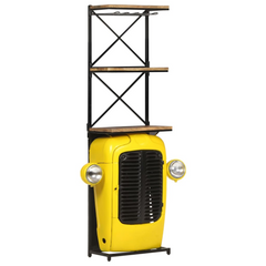 Tractor Wine Cabinet Yellow 49x31x172 cm Solid Mango Wood