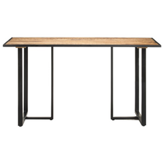 Dining Table 140 cm | Solid Rough Mango Wood | Industrial Design