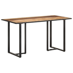 Dining Table 140 cm | Solid Rough Mango Wood | Industrial Design