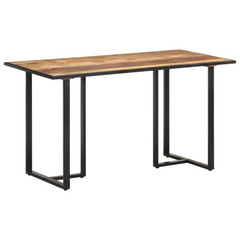 Dining Table 140 cm | Solid Rough Mango Wood | Industrial Design