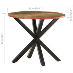 Solid Reclaimed Wood Side Table - 68x68x56 cm | Industrial Charm