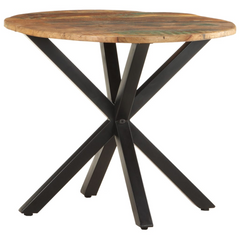 Solid Reclaimed Wood Side Table - 68x68x56 cm | Industrial Charm