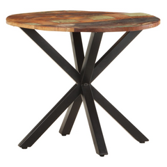 Solid Reclaimed Wood Side Table - 68x68x56 cm | Industrial Charm