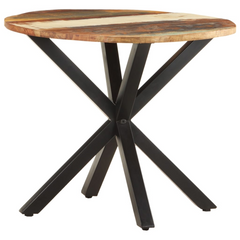 Solid Reclaimed Wood Side Table - 68x68x56 cm | Industrial Charm