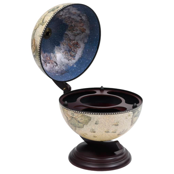 Tabletop Globe Bar Wine Stand Eucalyptus Wood Green - Storage and Decoration for Your Home or Office