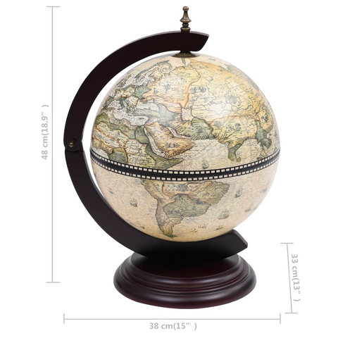 Tabletop Globe Bar Wine Stand Eucalyptus Wood Green - Storage and Decoration for Your Home or Office