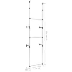 Telescopic Wardrobe System with Adjustable Aluminium Rods, Space-Saving Closet Organizer