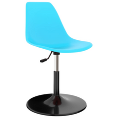 Swivel Dining Chairs - Set of 2, Adjustable Height, Blue Polypropylene & Metal Frame