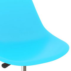 Swivel Dining Chairs - Set of 2, Adjustable Height, Blue Polypropylene & Metal Frame