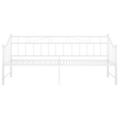 White Metal Pull-out Sofa Bed Frame without Mattress - 90x200 cm | Space-Saving & Versatile