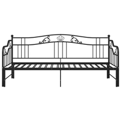 Versatile Pull-out Sofa Bed Frame Without Mattress - Black Metal, 90x200 cm