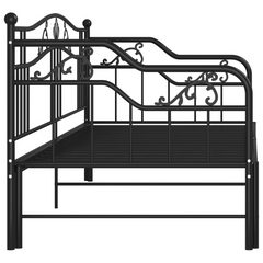 Versatile Pull-out Sofa Bed Frame Without Mattress - Black Metal, 90x200 cm