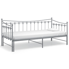 Versatile Pull-out Sofa Bed Frame without Mattress - Grey Metal, 90x200 cm