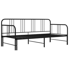 Versatile Pull-out Sofa Bed Frame without Mattress - Black Metal, 90x200 cm