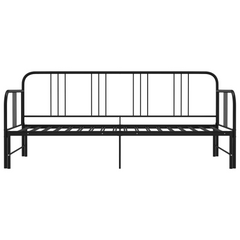 Versatile Pull-out Sofa Bed Frame without Mattress - Black Metal, 90x200 cm