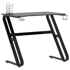 Gaming Desk with ZZ Shape Legs Black 90x60x75 cm