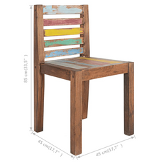 Dining Chairs 4 pcs - Solid Reclaimed Wood, Eco-Friendly, Vintage-Style Charm