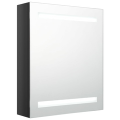 LED Bathroom Mirror Cabinet Shining Black 50x14x60 cm