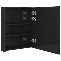 LED Bathroom Mirror Cabinet Shining Black 50x14x60 cm