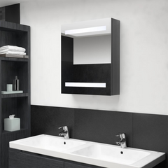 LED Bathroom Mirror Cabinet Shining Grey 50x14x60 cm