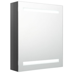 LED Bathroom Mirror Cabinet Shining Grey 50x14x60 cm