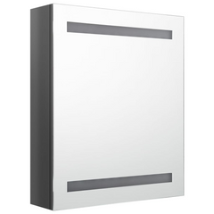 LED Bathroom Mirror Cabinet Shining Grey 50x14x60 cm