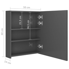 LED Bathroom Mirror Cabinet Shining Grey 50x14x60 cm