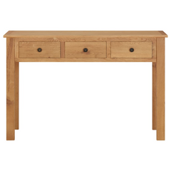 Solid Oak Wood Dressing Table - 110x40x75 cm with Three Drawers for Elegant Storage