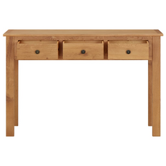 Solid Oak Wood Dressing Table - 110x40x75 cm with Three Drawers for Elegant Storage