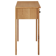 Solid Oak Wood Dressing Table - 110x40x75 cm with Three Drawers for Elegant Storage