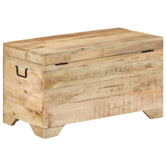 Storage Chest Solid Rough Mango Wood - Retro Style, Ample Storage Space