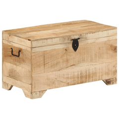 Storage Chest Solid Rough Mango Wood - Retro Style, Ample Storage Space