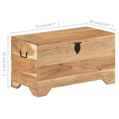 Storage Chest in Solid Acacia Wood - Retro Style, Ample Storage Space, Multi-functional