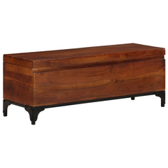 Rustic Storage Trunk - 110x35x41 cm, Solid Acacia Wood, Versatile Coffee Table and Storage Solution