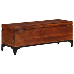 Rustic Storage Trunk - 110x35x41 cm, Solid Acacia Wood, Versatile Coffee Table and Storage Solution