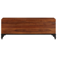 Rustic Storage Trunk - 110x35x41 cm, Solid Acacia Wood, Versatile Coffee Table and Storage Solution