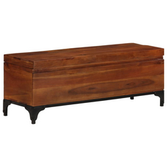 Rustic Storage Trunk - 110x35x41 cm, Solid Acacia Wood, Versatile Coffee Table and Storage Solution