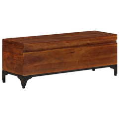 Rustic Storage Trunk - 110x35x41 cm, Solid Acacia Wood, Versatile Coffee Table and Storage Solution