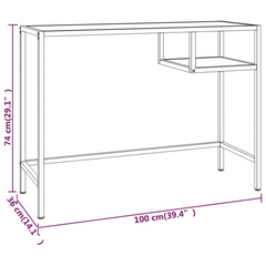 Transparent Computer Desk 100x36x74 cm | Durable Tempered Glass & Iron Frame | Sleek, Space-Saving Design for Home & Office Use