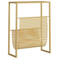 Stylish Gold Magazine Rack – Durable Steel, 35x15x45 cm – Versatile Book Organizer & Home Decor