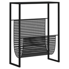 Black Steel Magazine Rack - Stylish & Durable Book Organizer 35x15x45 cm