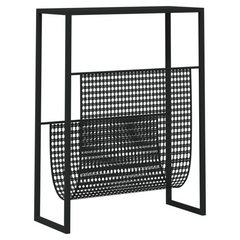 Black Steel Magazine Rack - Stylish & Durable Book Organizer 35x15x45 cm