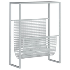 Silver Steel Magazine Rack - Durable Storage Solution, 35x15x45 cm