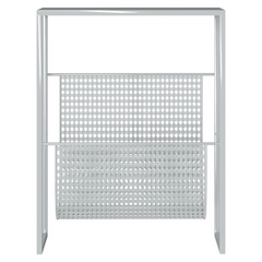 Silver Steel Magazine Rack - Durable Storage Solution, 35x15x45 cm