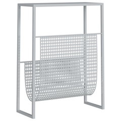 Silver Steel Magazine Rack - Durable Storage Solution, 35x15x45 cm