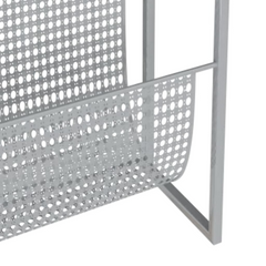 Silver Steel Magazine Rack - Durable Storage Solution, 35x15x45 cm