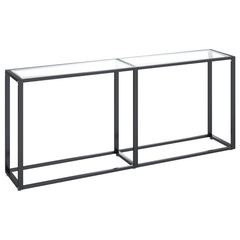 Transparent Console Table - Sleek 180x35x75.5cm Tempered Glass with Sturdy Steel Frame