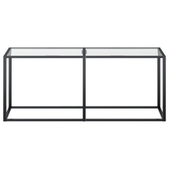 Transparent Console Table - Sleek 180x35x75.5cm Tempered Glass with Sturdy Steel Frame