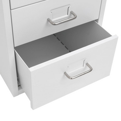 Mobile File Cabinet - Durable Grey Metal, 6 Drawers, 28x41x69 cm, with Wheels