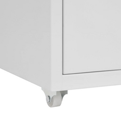 Mobile File Cabinet - Durable Grey Metal, 6 Drawers, 28x41x69 cm, with Wheels